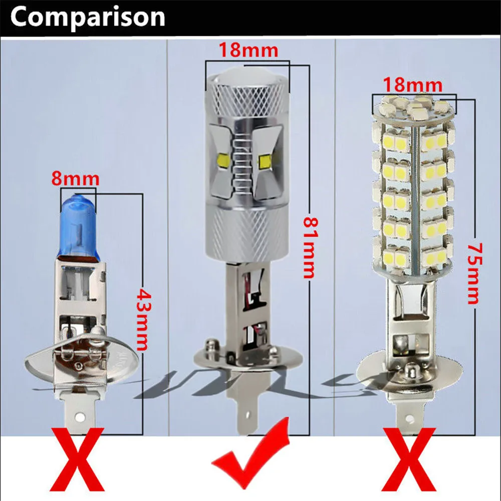 Светодиодный фонарь Cree Chip для автомобиля 2 шт. H1 30 Вт противотуманный светильник 12