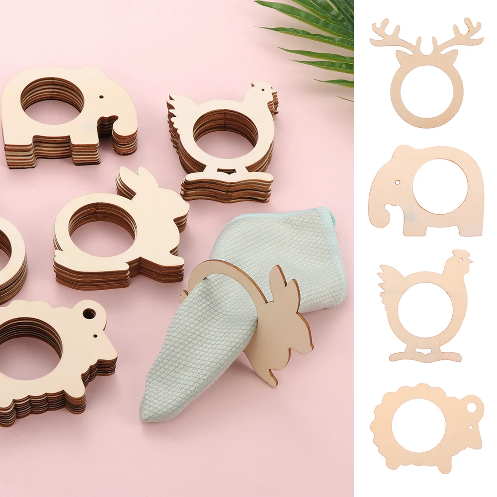 10 шт. Деревянные Подвески кольца для украшения стола|Кольца салфеток| |