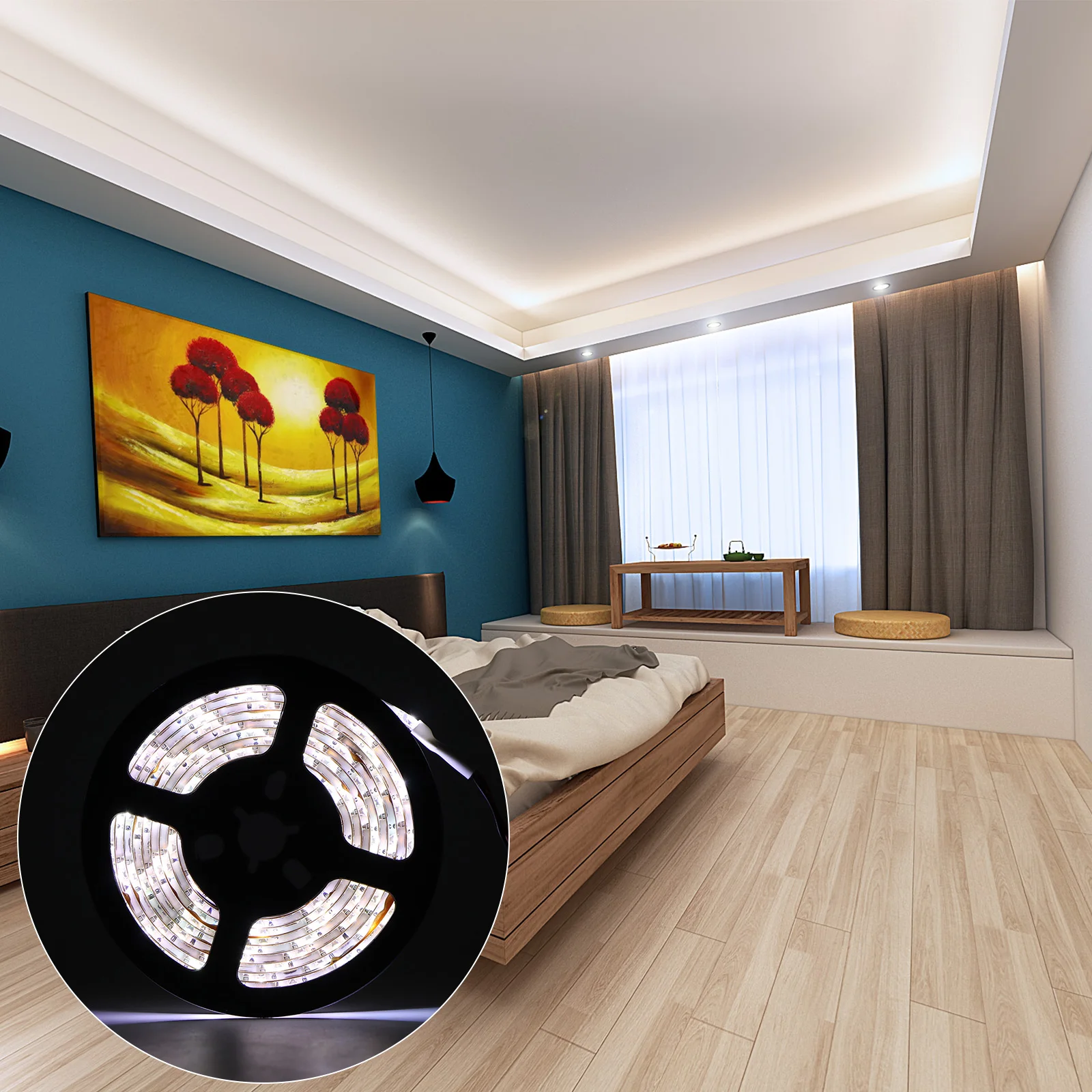 Светодиодная водонепроницаемая лента SMD3528 холодный белый/RGB 120 в пост. Тока 2