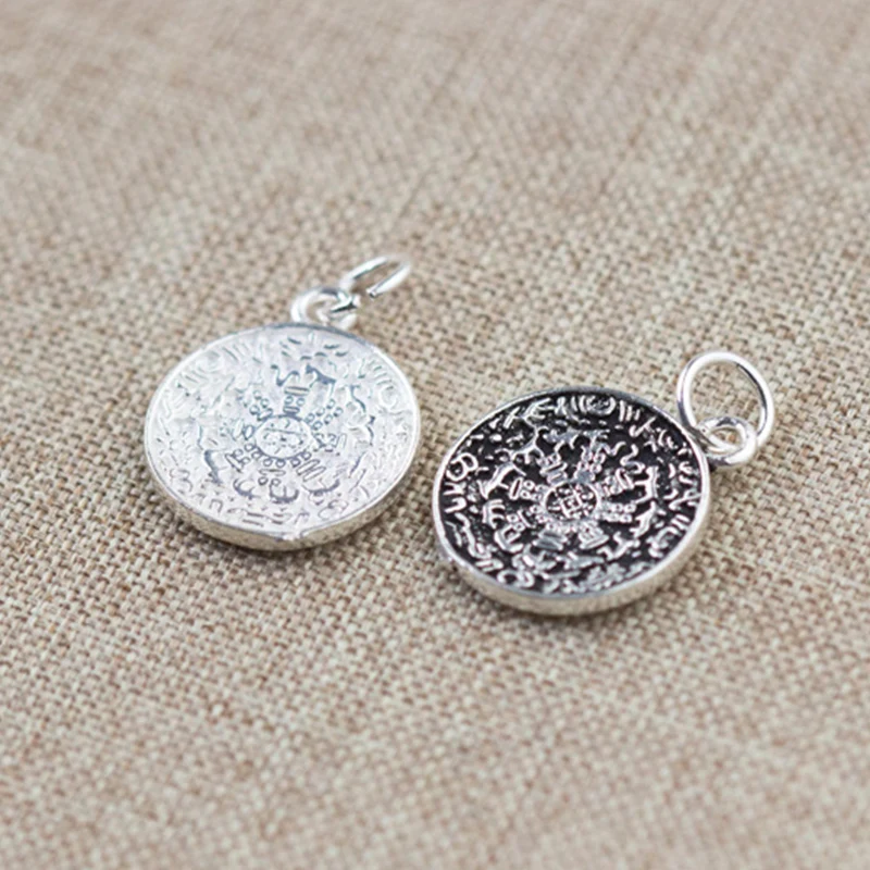 Круглые медальоны из стерлингового серебра 925 пробы амулеты для женщин и мужчин