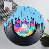 retro cd round carpet vinyl record series coffee table mat creative personality decoration hanging basket mat simple table mat