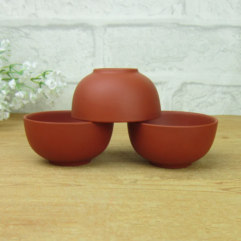 Акция! 6 шт. набор керамических чайных чашек из фиолетовой глины 55 мл черные