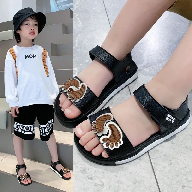 

Kids Casual Sandals Soft Bottom Comfortable Student Sandal little Boy And Girls Shoes For Summer Beach Shoes Black Brown White