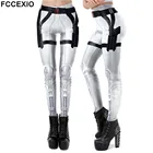 Леггинсы FCCEXIO с принтом пистолета, модные женские леггинсы, армированные леггинсы Дэдпула, леггинсы для воркаута, женские штаны для фитнеса