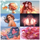 XUEQIXIAOZU полноразмернаякруглая мультяшная девушка портрет Алмазная вышивка 5D Сделай Сам алмазная живопись мозаика украшение для дома подарок новинка