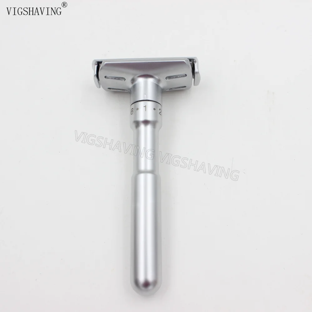 

Бритва для мужчин vigshave, регулируемая безопасная, из цинкового сплава, Классическая с двумя лезвиями + 5 лезвий
