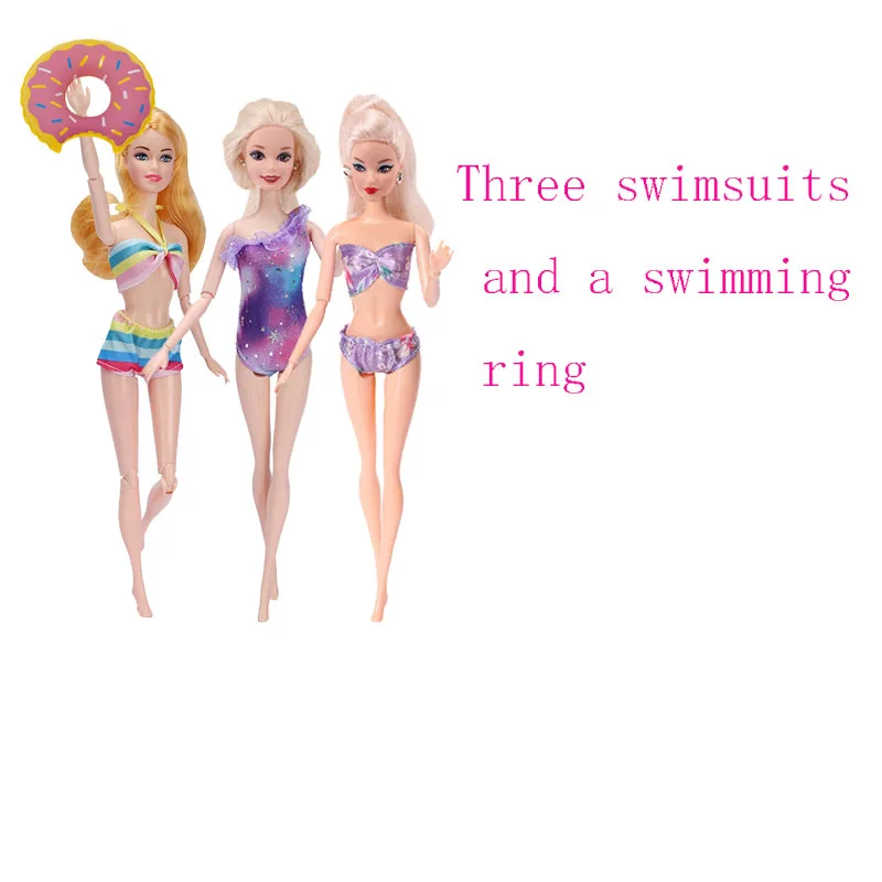 Кукла в купальнике для Барби комбинация колец плавания подходит коктейлей