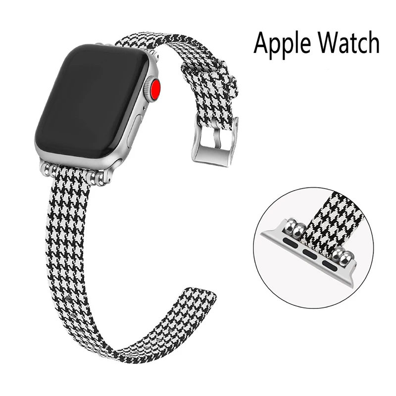 

Sport Canvas Strap For Apple Watch 4 3 2 band 40mm 44mm Adjustable Elastic Wristband bracelet For iWatch Series SE 6 5 38mm 42mm
