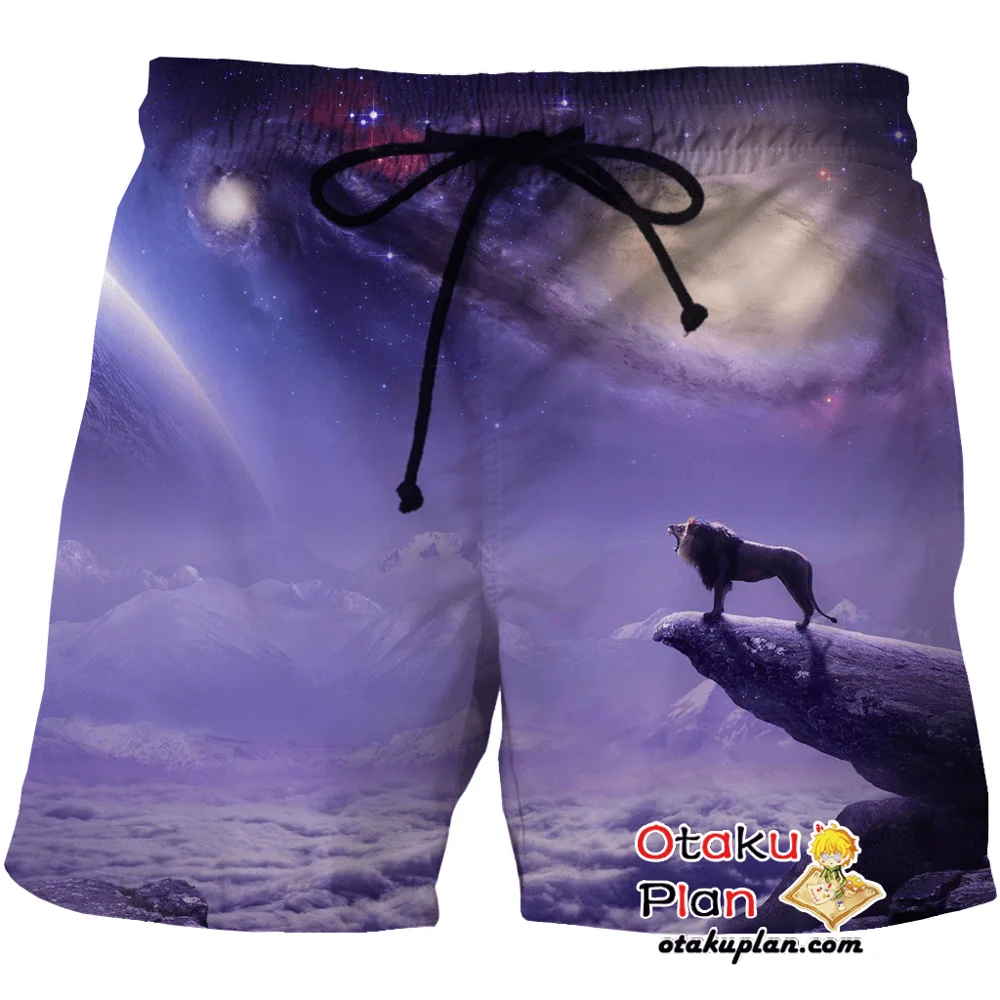 Мужские короткие брюки с принтом в виде льва размеры до 4XL | Мужская одежда