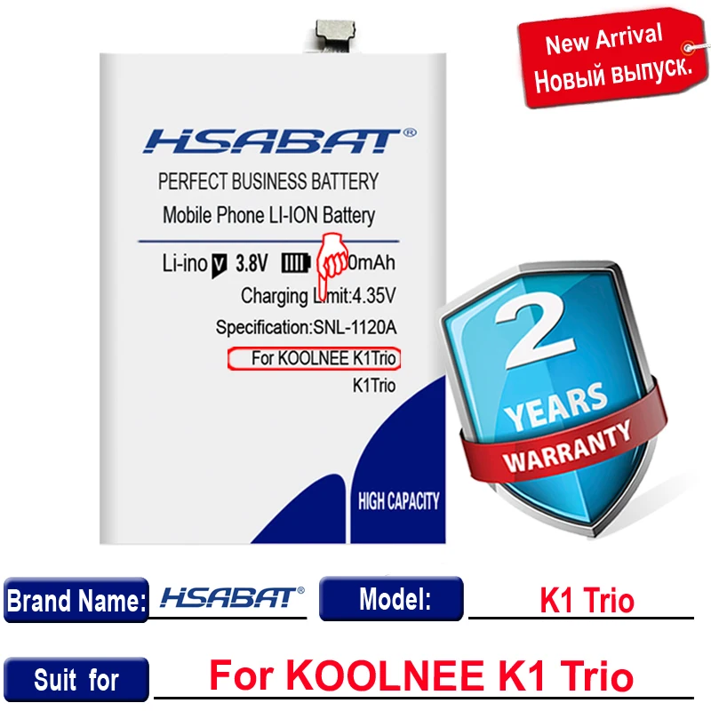 HSABAT 0 Cycle 4700mAh Battery for KOOLNEE K1 Trio High Quality Mobile Phone Replacement Accumulator | Мобильные телефоны и