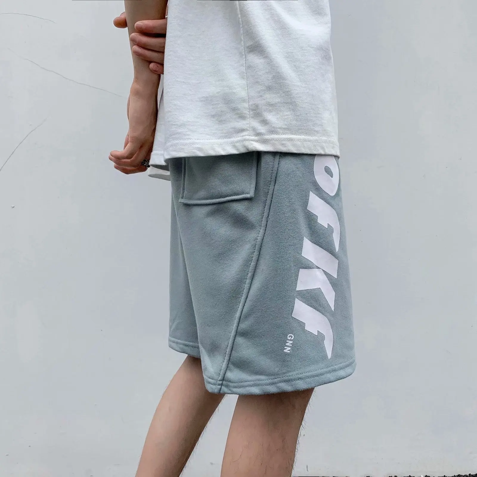 

Summer Men Letter Print Sweatshorts 2020 Mens Streetwear Cotton Shorts Male Casual Korean Harajuku Baggy Black Joggers M-2XL