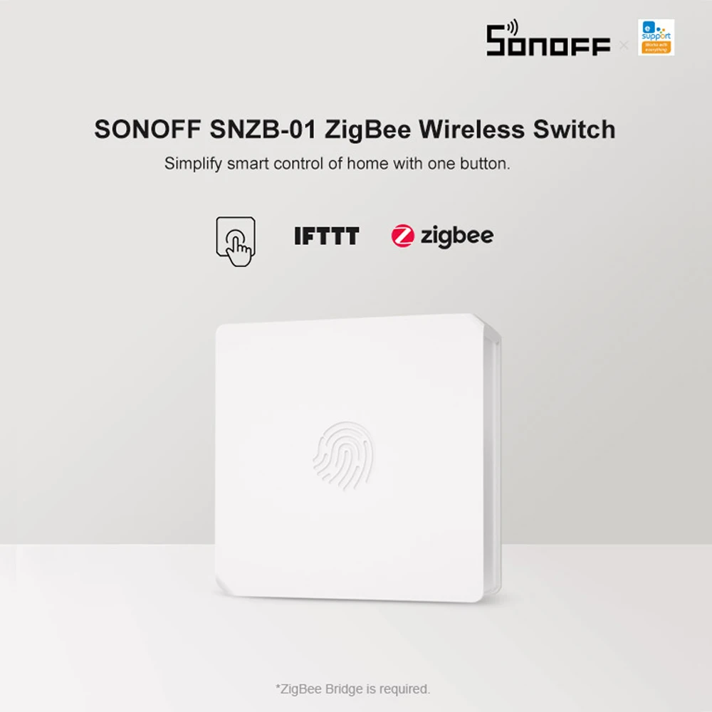Беспроводной переключатель SONOFF SNZB-01 Zigbee с мостом ZigBee Wi-Fi устройствами делает их