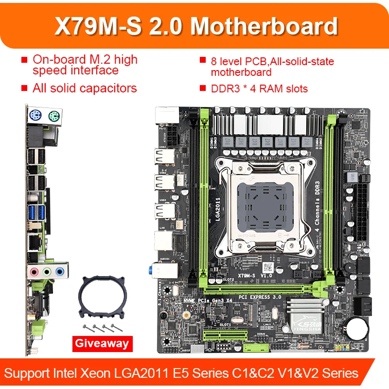 Online X79 X79M-S Motherboard Set Mit Intel Xeon E5-2630 2,3 GHz CPU 4*4GB (16GB) DDR3 1333MHz ECC/REG RAM M.2 SSD 6 Core 12 Themen
