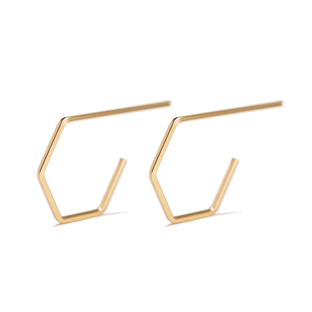 2 пары святить шестиугольник серьги для женщин металлические геометрические boucles