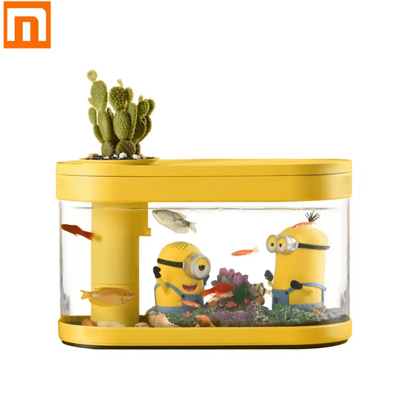 Xiaomi геометрический аквариум Aquaponics экосистема небольшой водный сад экологический прозрачный аквариум USB Перезаряжаемый