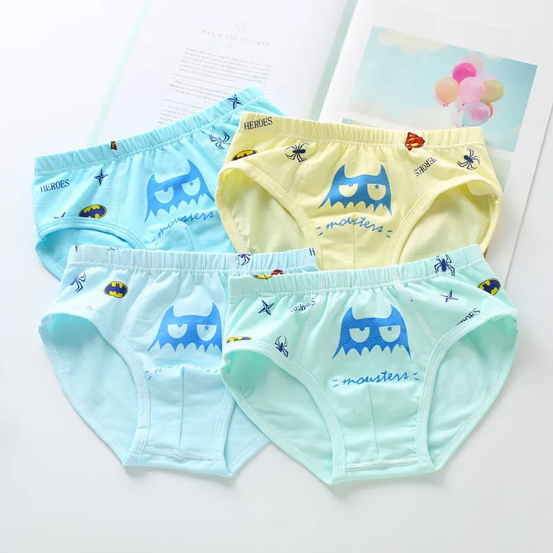 4 шт. детские трусики для мальчиков хлопковые дышащие трусы боксеры в полоску с