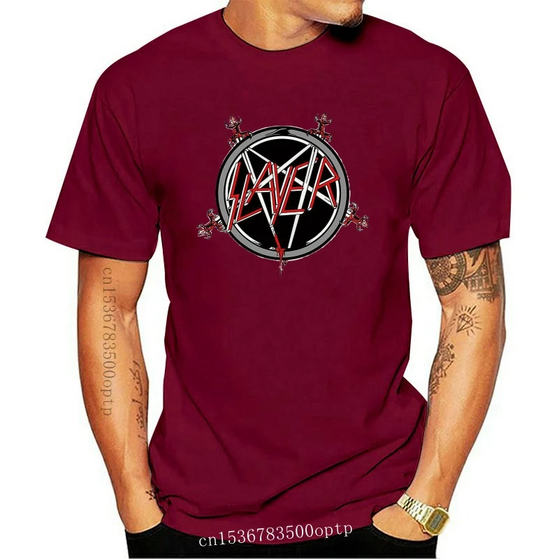 

New Slayer Pentagram Logo Metal Rock Band White Size S - 3Xl Usa Size T-Shirt En1 Fashion Classic Tee Shirt