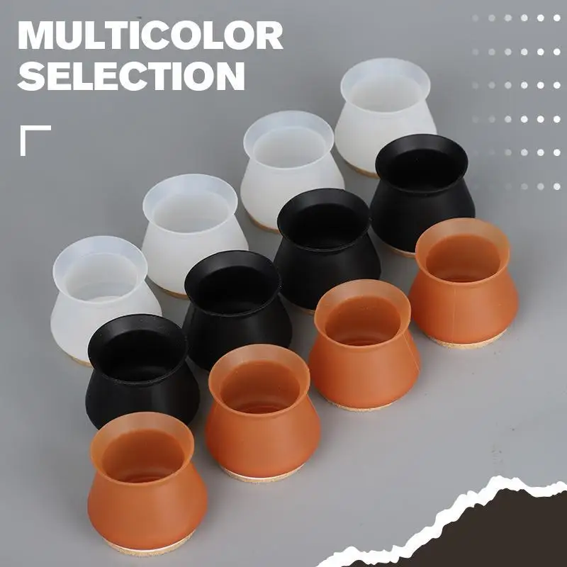 

4/8 Piece Felt Table And Chair Protective Cover Furniture Table Feet Cover Anti-Floor Protector No Sound When Dragging