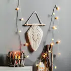 Макраме в стиле бохо, настенный хлопковый Тканый гобелен в стиле бохо с листьями и кисточками в форме листьев для украшения дома, Настенный декор