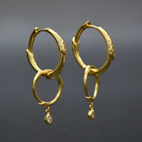 high quality flower stem ring earrings 925 sterling silver hypoallergenic wild earrings women jewelry engagement gift