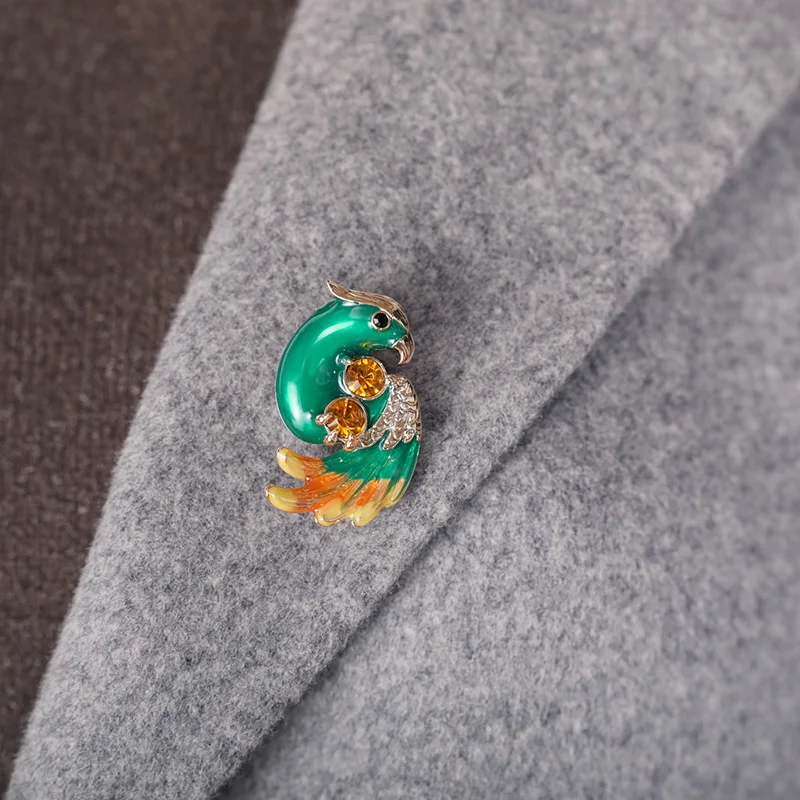 Женская эмалированная брошь Funmor повседневная в форме птицы с кристаллами