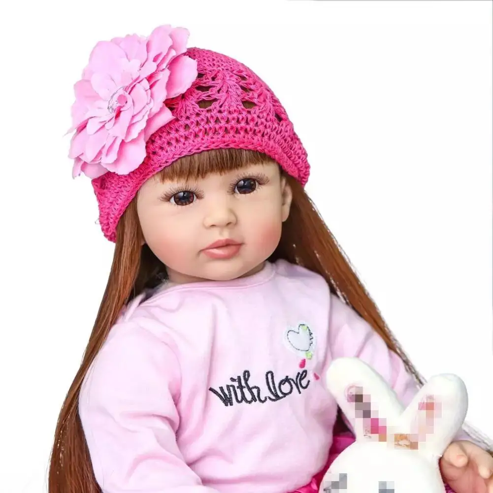 60 см Reborn Baby кукла силиконовый детское платье Принцесса с игрушка для детей