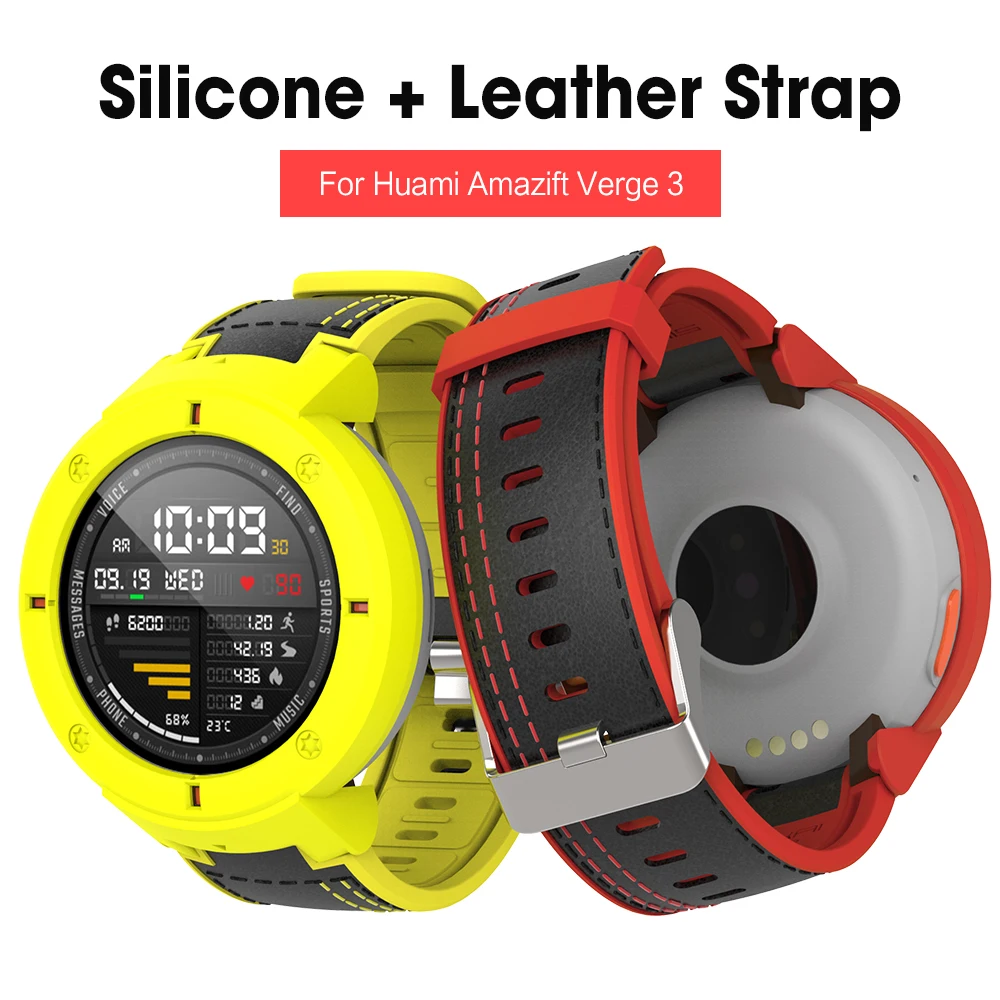 SIKAI силиконовый кожаный ремешок для часов Huami Xiaomi Amazfit Verge 3 lite часы высококачественный ремешок сменный Браслет для Huami 3