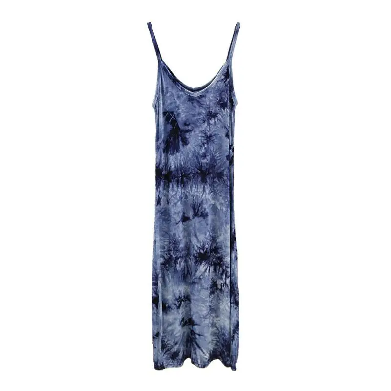 

Outer Suspender Skirt Modal Tie-Dye Dress Sleeveless Inner Base Skirt Summer Thin A-Line Vest Long Skirt