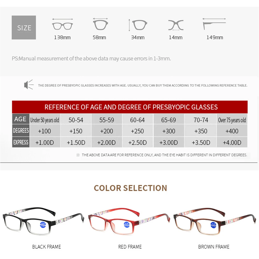 

LongKeeper Rectangle Reading Glasses 2020 Men Women Letter Legs Eyewear Ultralight Readers Presbyopic 1.0 1.5 2.0 2.5 Diopter