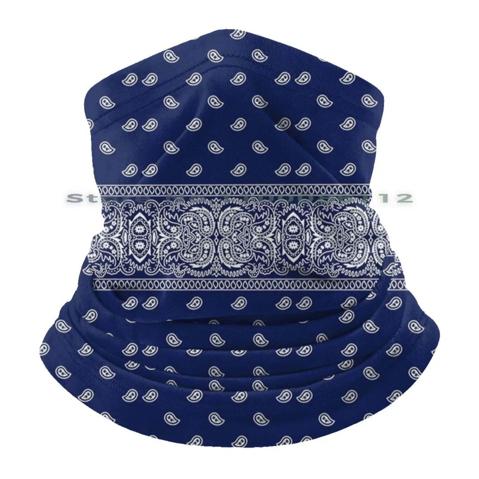 Blue Bandana Print Beanies Knit Hat White Crips Bandanna Bandana Pattern Blue Bandana Camouflage Retro Blood Gang Doggo Hip Hop images - 6