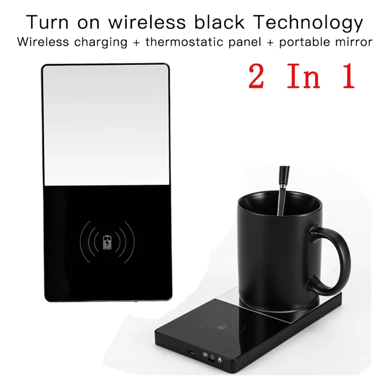 

New 2 In 1 Mobile Phone Wireless Charger Plus Thermos Coffee Thermos Flask Office Dormitory Family Practical Accessories