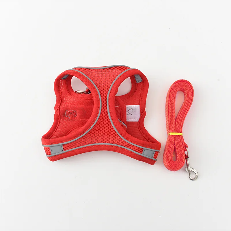 

Pet Training Supplies Adjustable Outdoor Walking Breathable Pet Harness and Leash Set Puppy Cat Vest Collar For Chihuahua Pug