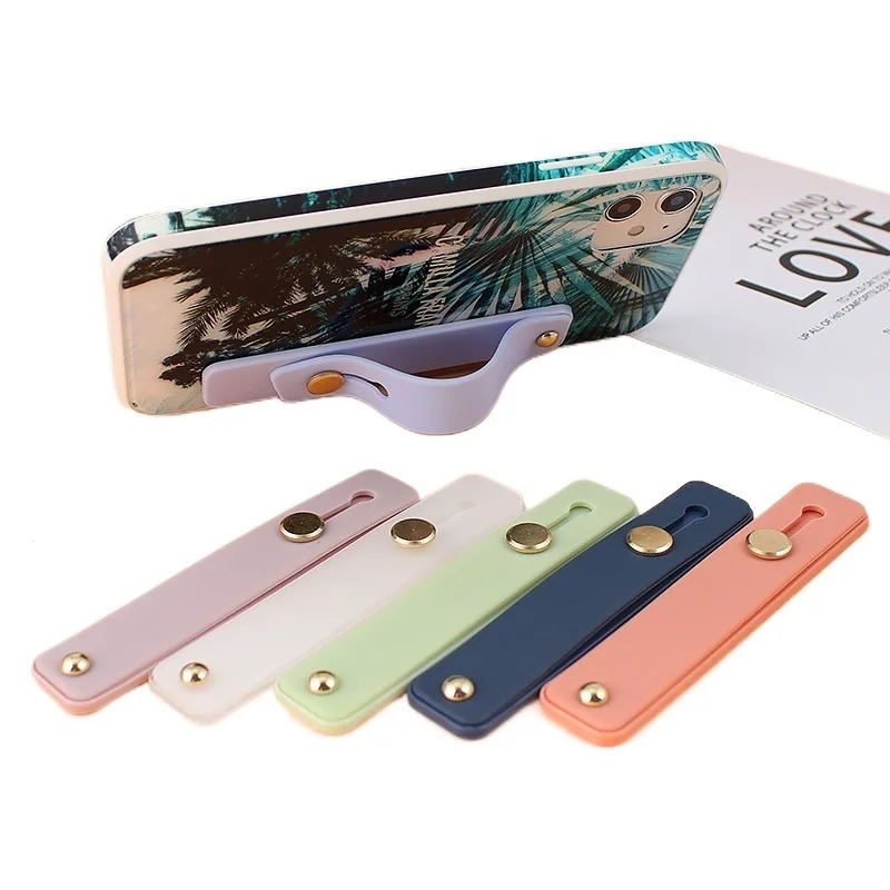 

Phone Grip Portable Telescopic Finger Strap Bracket Universal Silicone Phone Finger Ring Holder Grip Stand for iphone 12 huawei