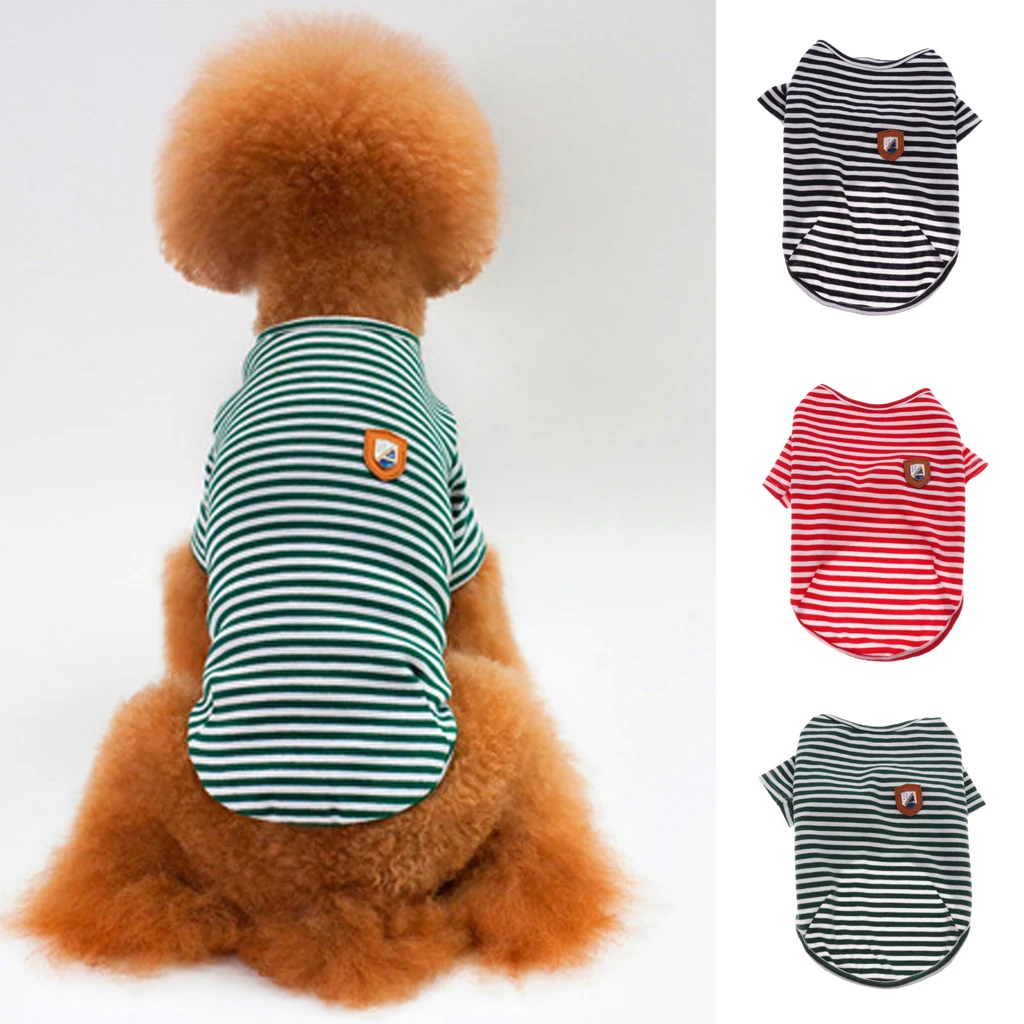 

Pet Shirt Dog Cat Clothes Puppy Classic Striped T-shirt Pet Summer Apparel