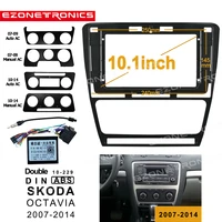 1 2din car dvd frame audio fitting adaptor dash trim facia panel 10 1inch for skoda octavia 2007 2014 double din radio player