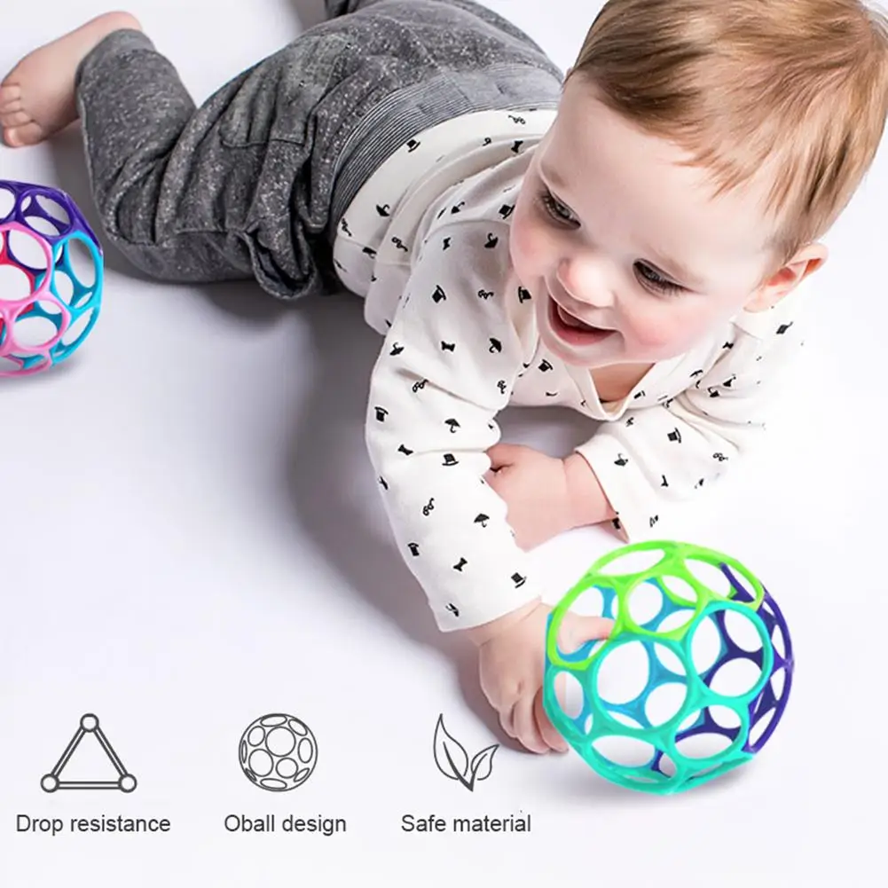

Soft Colorful Ball Toys Hand Bell Rattle Develop Toys Touch Bite Caught Hand Oball Ball For Baby Learning Grasping Kid upgrade