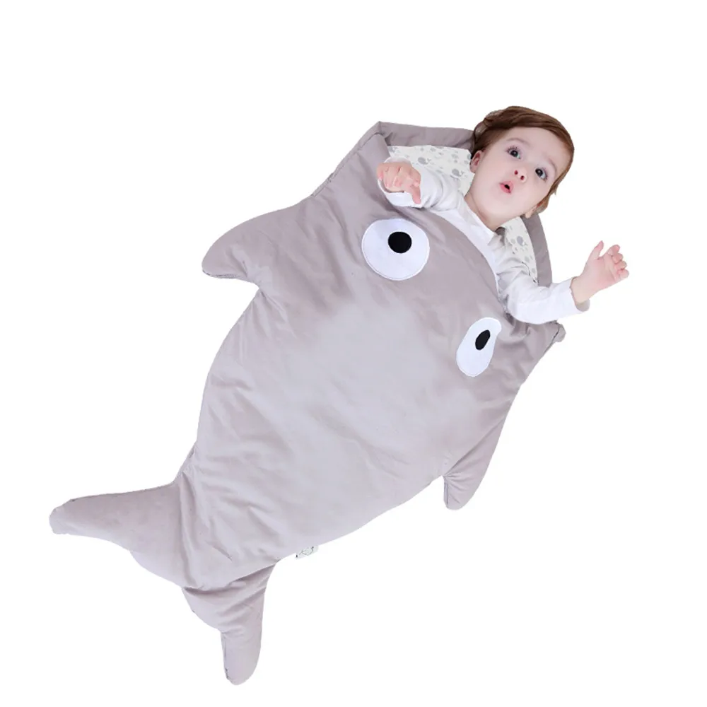 Хит продаж милый спальный мешок для малышей с рисунком акулы зимний теплое