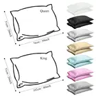 Чехол для подушки Queen King из искусственного шелка, гладкий атласный чехол для подушки для кровати, товары для постельного белья, однотонный чехол для подушки, Прямая поставка