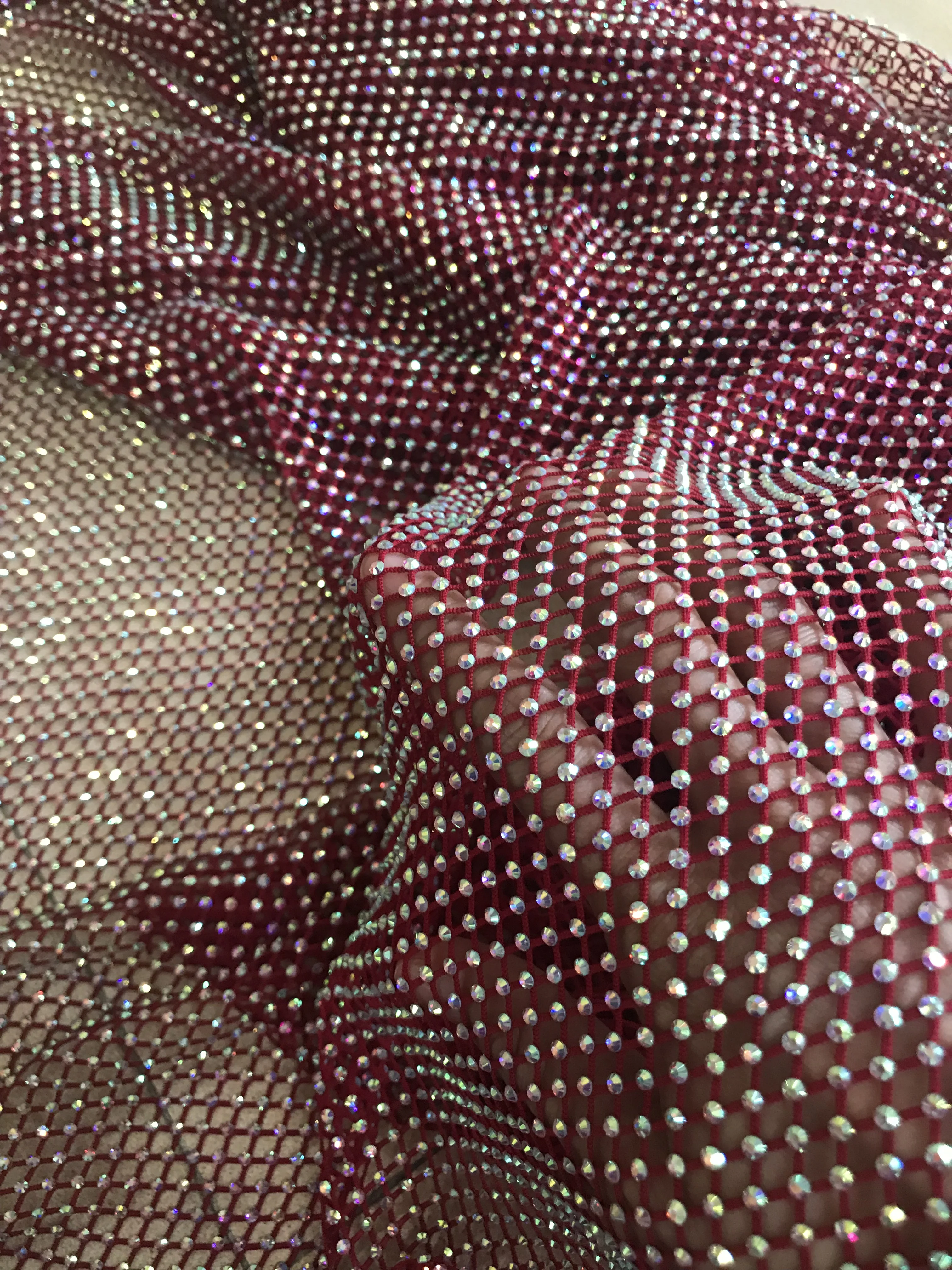 

S-32683 newest nigerian net lace fabric with rhinstones hot sale tulle lace for party dress