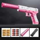 Пусковой пистолет Glock M1911 может запускать мягкие пули из ЭВА, ручная загрузка, игрушки для сражений на открытом воздухе, модель искусственной игры