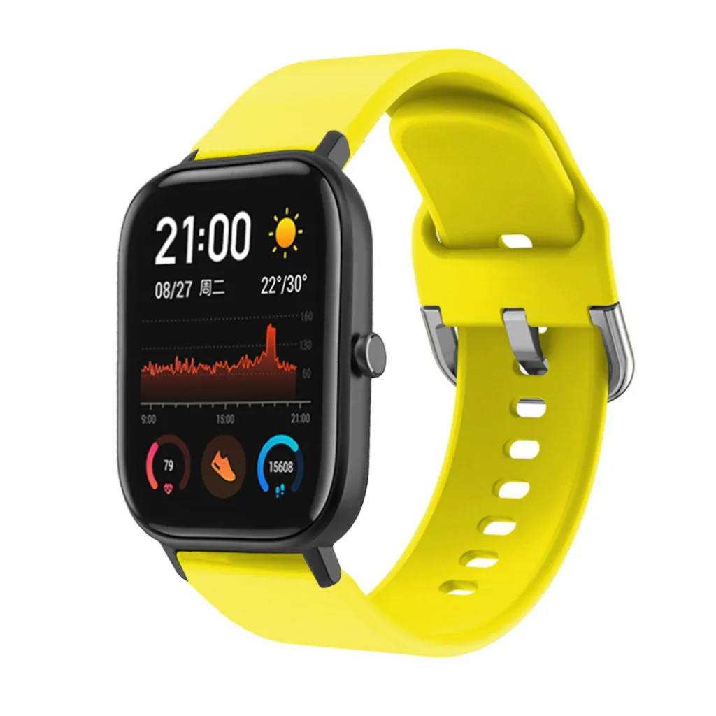 Ремешок силиконовый для смарт часов Huami Amazfit GTS сменный спортивный браслет мужчин