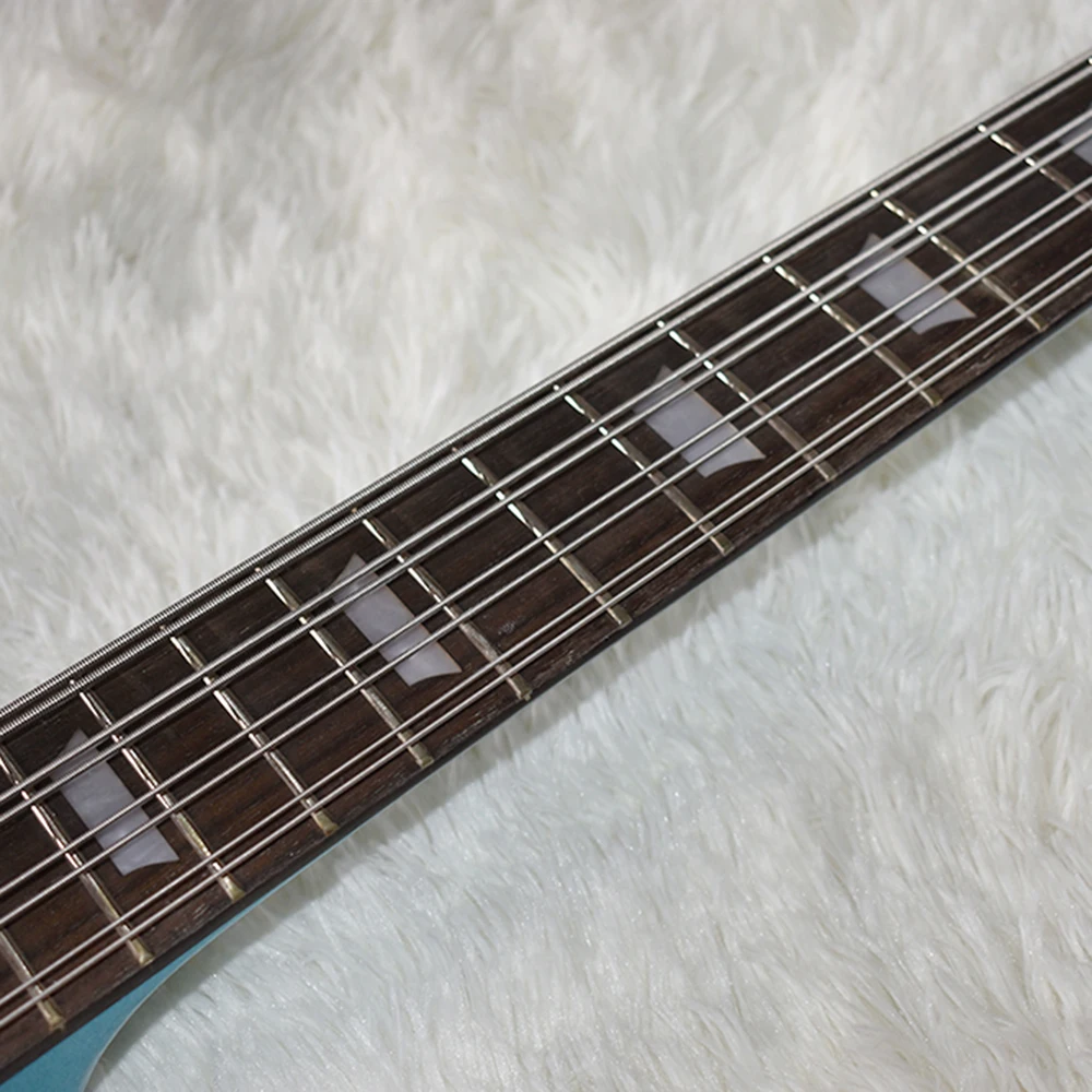 Blue Mahogany Electric Bass Guitar 8 Strings with Rosewood Fretboard Black Pickguard Customizable | Спорт и развлечения