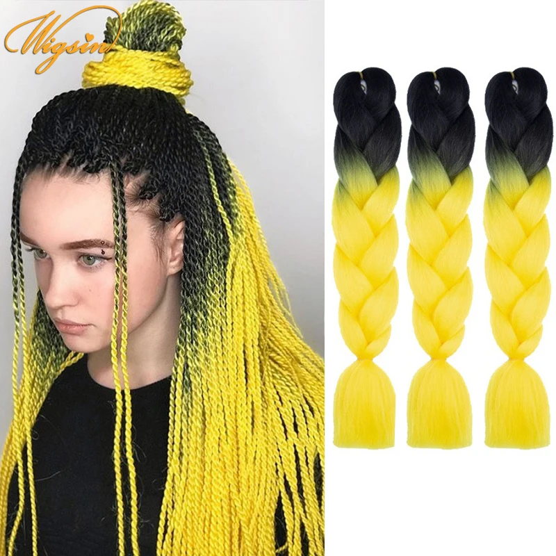 WIGSIN синтетические косы Джамбо удлинитель волос 24 дюйма коробка вытянутые Омбре