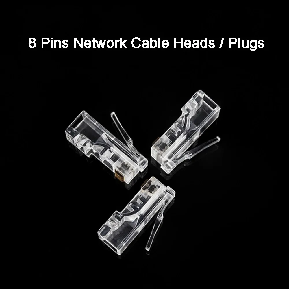 

50Pcs CAT6 8P8C RJ-45 Network Cable Modular Connector Plugs For UTP Cat5 Cat5e Solid Stranded Wire Solid Stranded Cable Plug