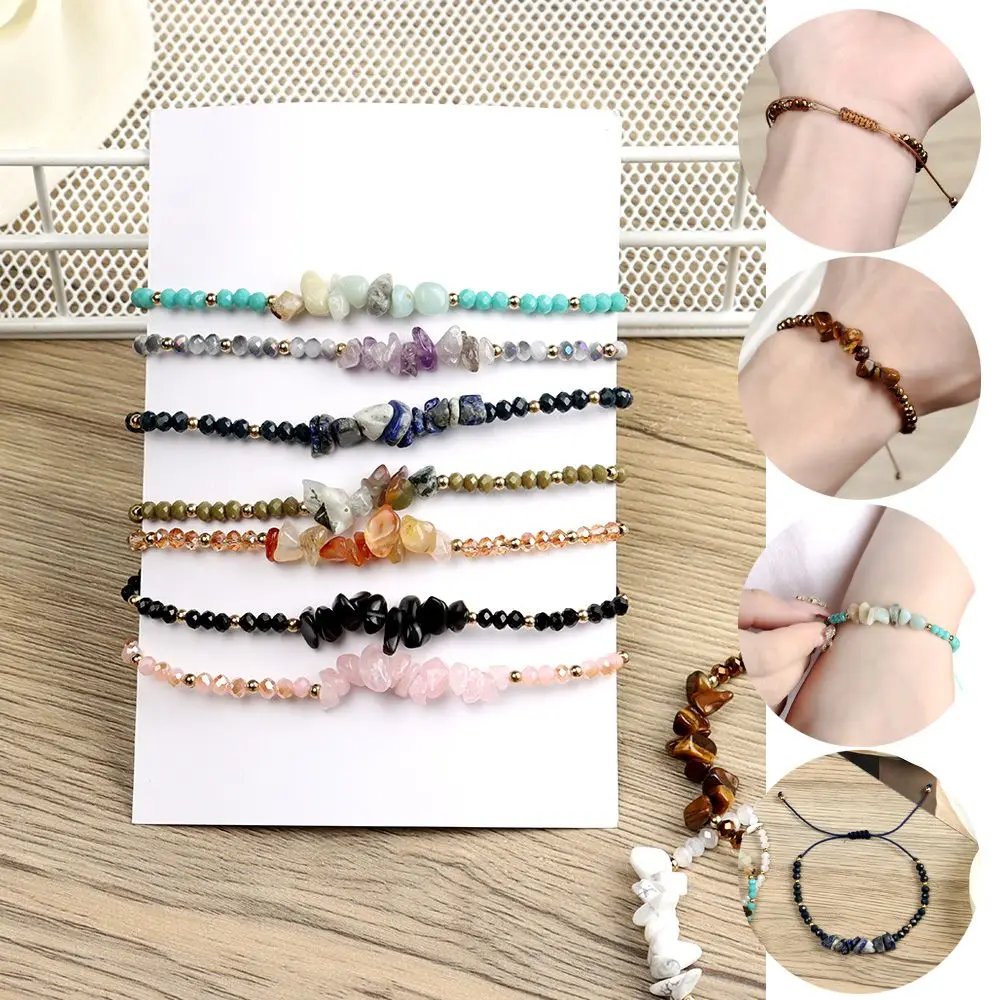 

New Adjustable Irregular Gravel Rice Beads Bracelet Hand Chain Bangle Jewelry