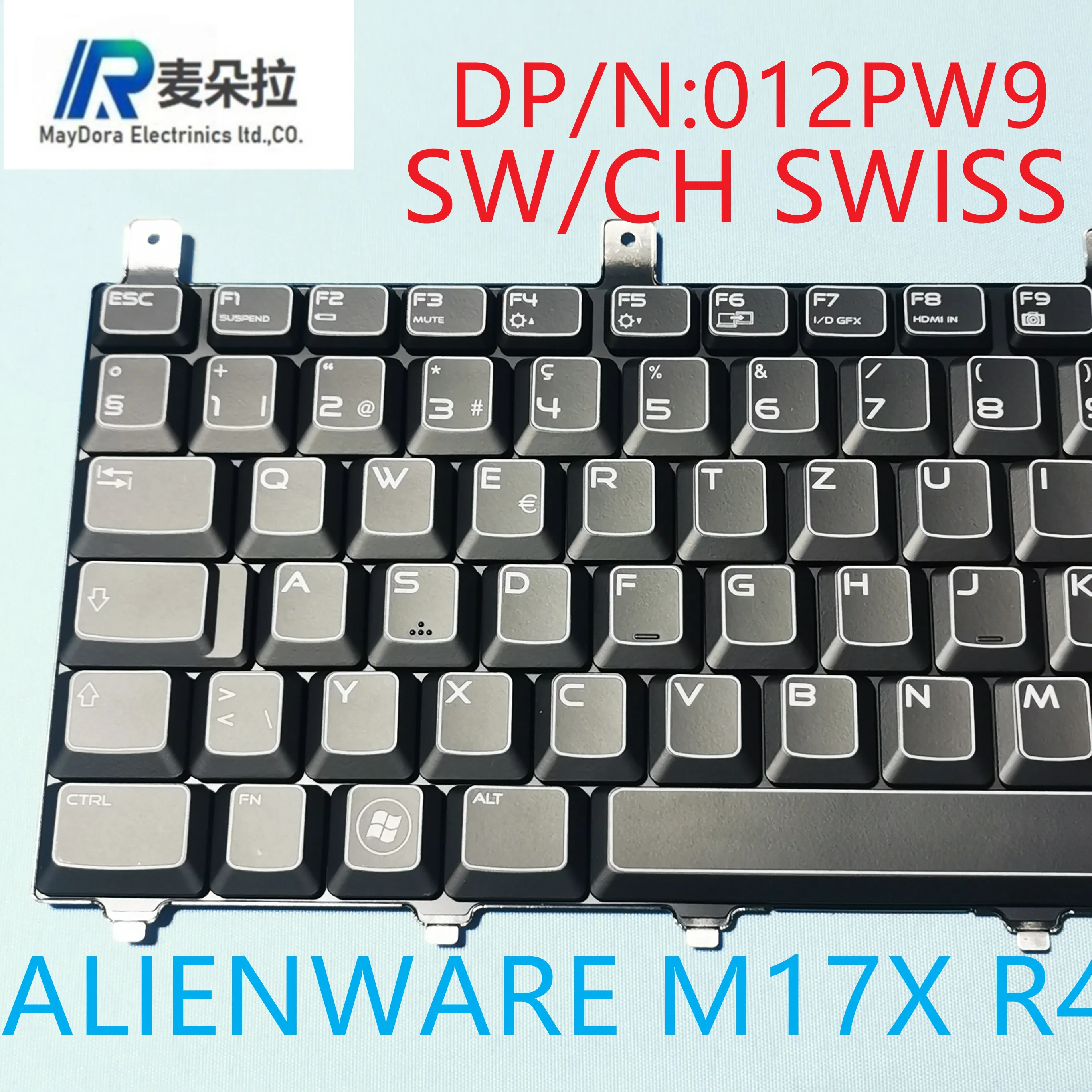 Клавиатура SW/CH RGB для ноутбука DELL ALIENWARE M17X R4 M18X R2 с зеленой лентой 012PW9 | Компьютеры и