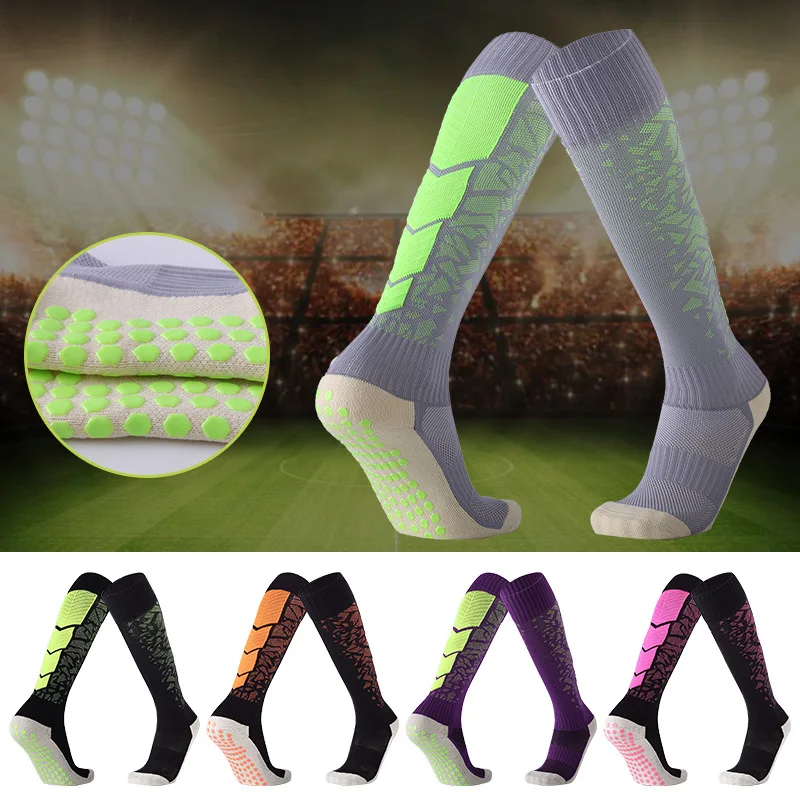 

Adult Sweat Absorbing Breathable Knee Football Socks Thickened Towel Antiskid Socks Men's Long Tube Sports Socks