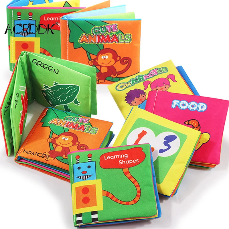 

Книжка-Кольцо из ткани для раннего обучения, для малышей, книга из ткани для детей