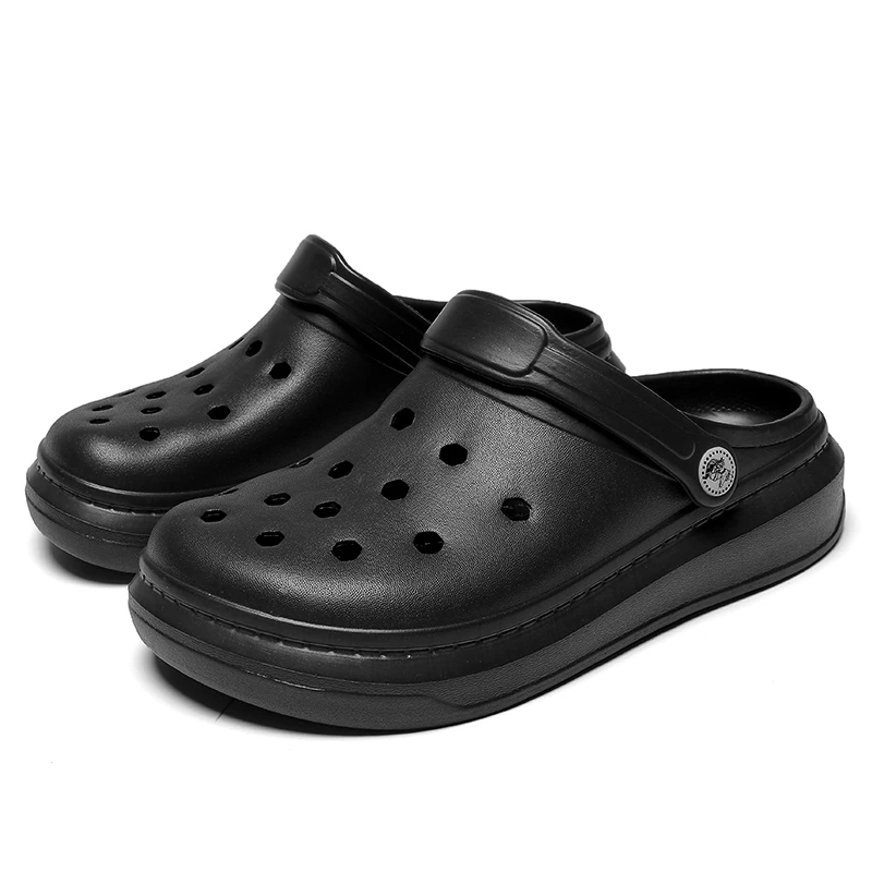 

Summer Casual Sandals Men High Platform 2020 New Beach Slippers Breathable Hole Flats Male Clogs Water Shoes Men Sandals