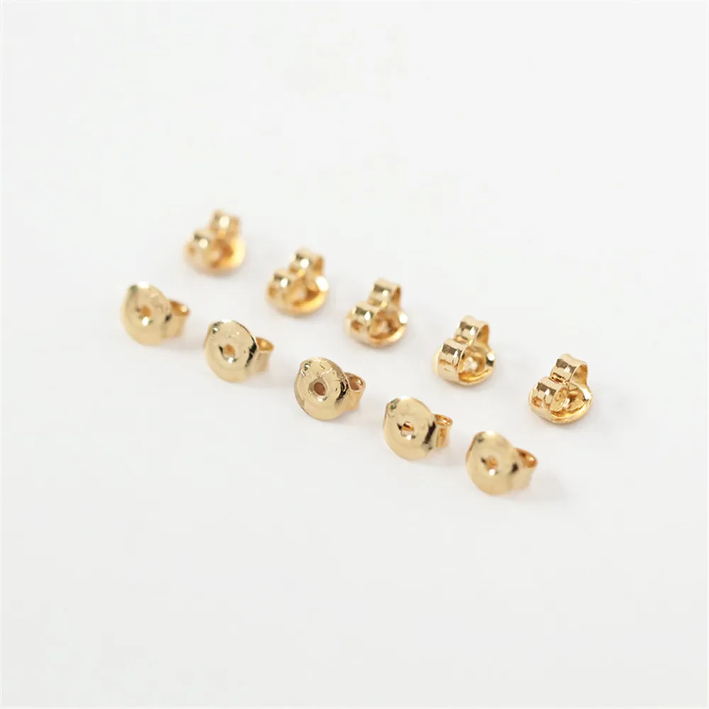 

18K gold color round bow earplug handmade diy earring earplug accessories material accessories